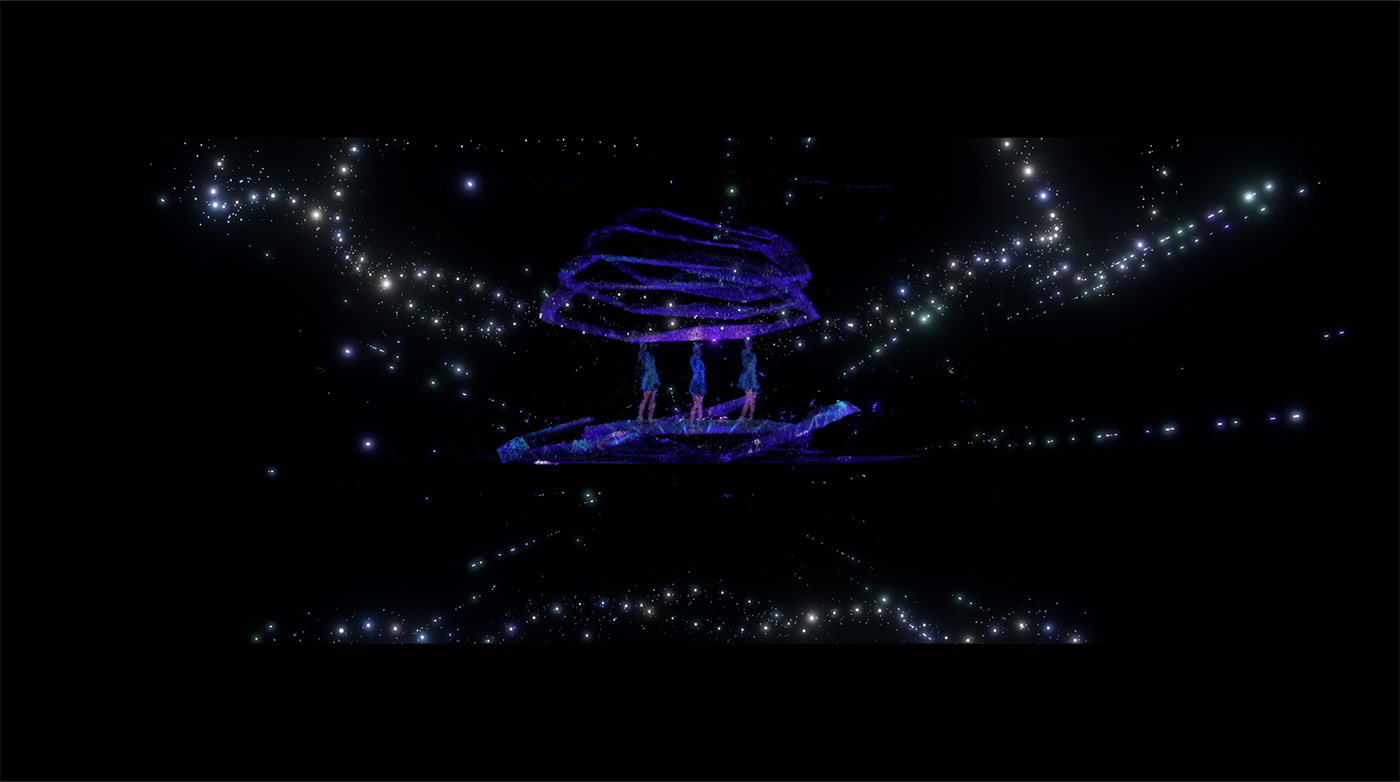 Video information transmitted from Suita to Yumeshima. 3D point cloud data. photo